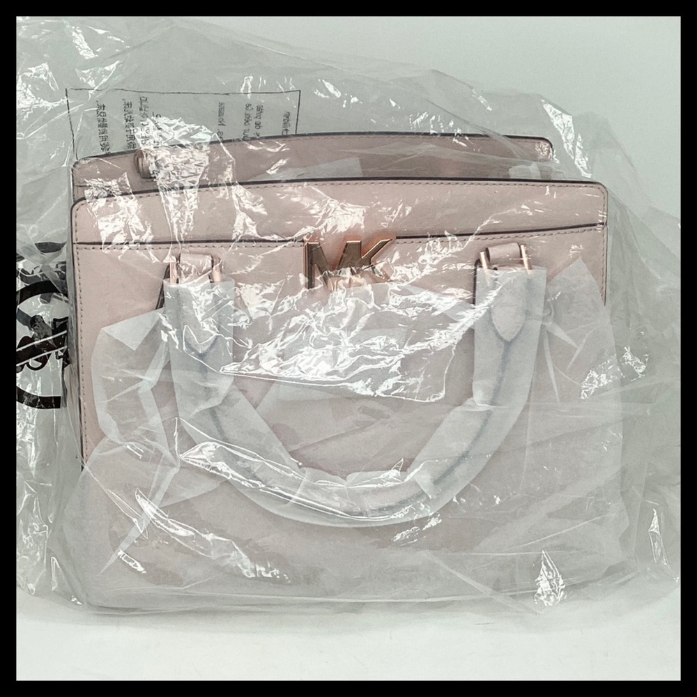 MICHAEL KORS Mott Large Satchel Color: Pink (Powder Blush) - Picture 12 of 16